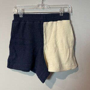 Sundry Navy and Cream Color block Shorts. Size Small - NWT